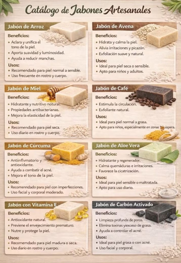 Catálogo de jabones artesanales