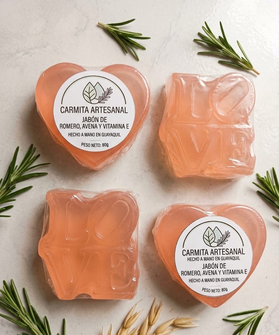 Jabones artesanales Carmita de romero, avena y vitamina E