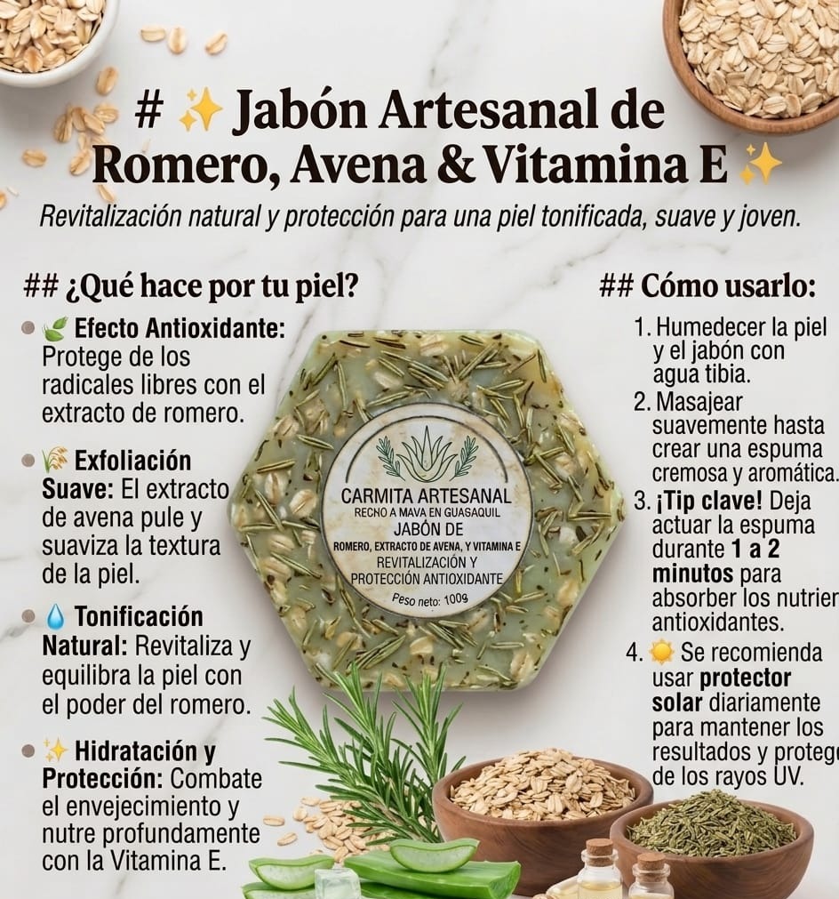 Beneficios del jabón de romero y avena